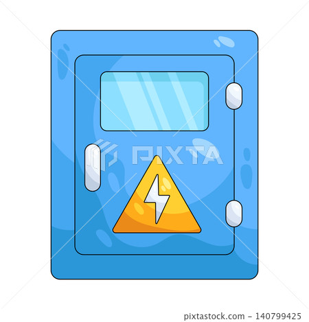 Illustration of electrical panel box Illustration of electrical panel box 140799425