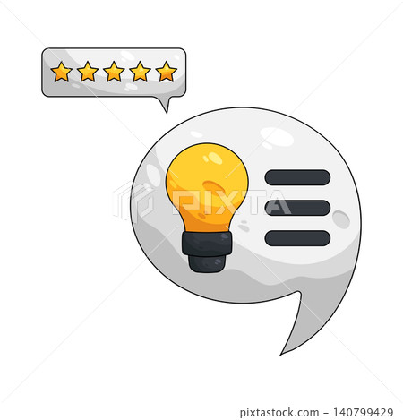 Illustration of five star rating with an idea 140799429
