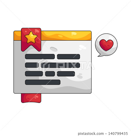 Illustration of online rating with a bookmark Illustration of online rating with a bookmark 140799435