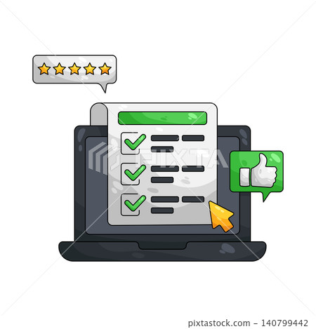 Illustration of online survey Illustration of online survey 140799442