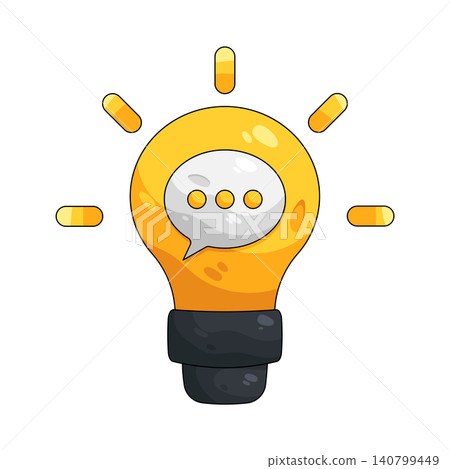 Illustration of idea with a speech bubble Illustration of idea with a speech bubble 140799449