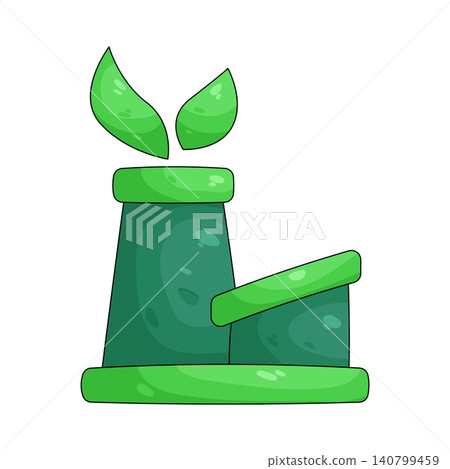 Illustration of green factory Illustration of green factory 140799459