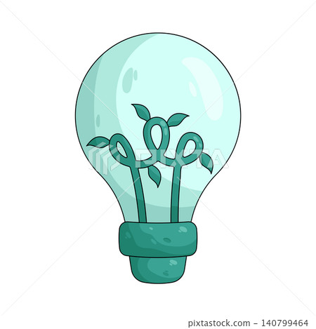 Illustration of growing plant inside a light bulb Illustration of growing plant inside a light bulb 140799464