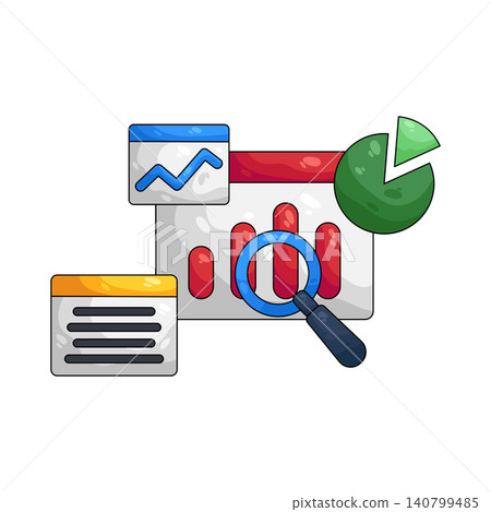 Illustration of Data analysis and research Illustration of Data analysis and research 140799485