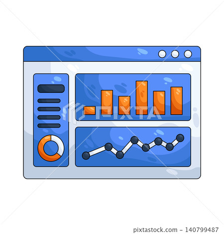 Illustration of data analysis dashboard 140799487