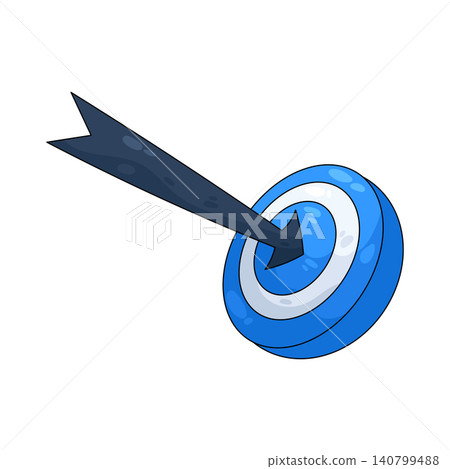 Illustration of arrow hitting a target 140799488