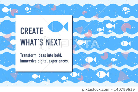A refreshing ocean message background featuring fish and waves. 140799639