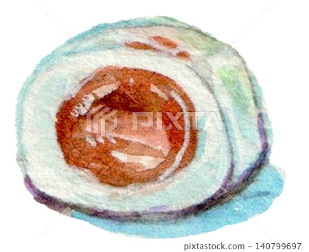 Water mochi painted in watercolor Water mochi painted in watercolor 140799697