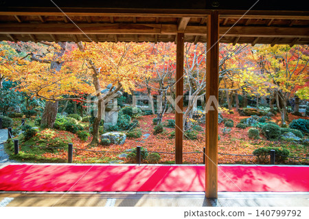 Japanese autumn leaf garden view from Enkoji temple hall, Kyoto Japanese autumn leaf garden view from Enkoji temple hall, Kyoto 140799792