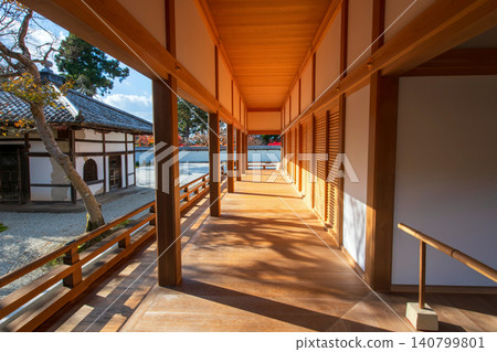 Manshuin temple veranda by rock garden and colorful autumn leaf, Kyoto Manshuin temple veranda by rock garden and colorful autumn leaf, Kyoto 140799801