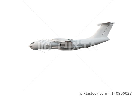 Big cargo airplane fly isolated on white background Big cargo airplane fly isolated on white background 140800028