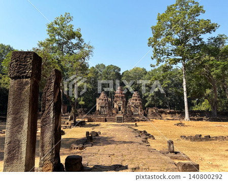 Preah Ko Temple, part of the Roluos Archaeological Park, a UNESCO World Heritage Site, photographed in January 2026. Preah Ko Temple, part of the Roluos Archaeological Park, a UNESCO World Heritage Site, photographed in January 2026. 140800292