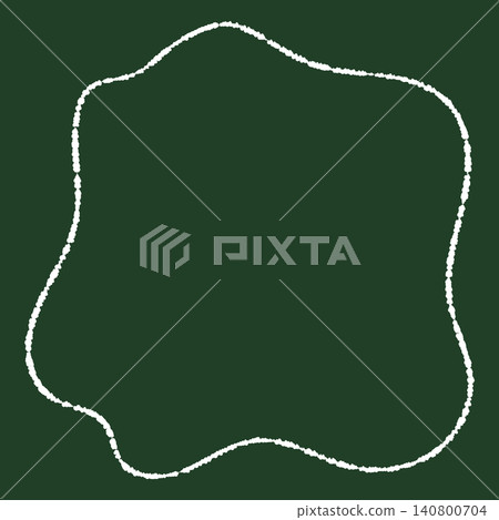 Hand-drawn chalk-style wavy round frame / Blackboard-style wavy white line border material Hand-drawn chalk-style wavy round frame / Blackboard-style wavy white line border material 140800704