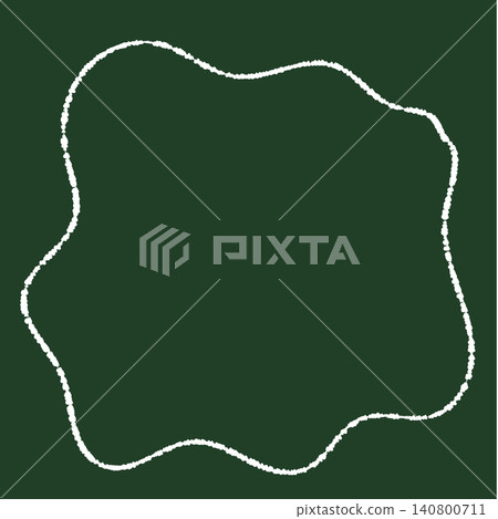 Hand-drawn chalk-style wavy round frame / Blackboard-style wavy white line border material Hand-drawn chalk-style wavy round frame / Blackboard-style wavy white line border material 140800711