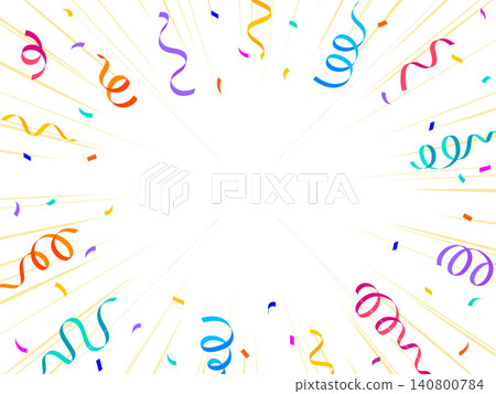Colorful confetti and a background of speed lines. Colorful confetti and a background of speed lines. 140800784