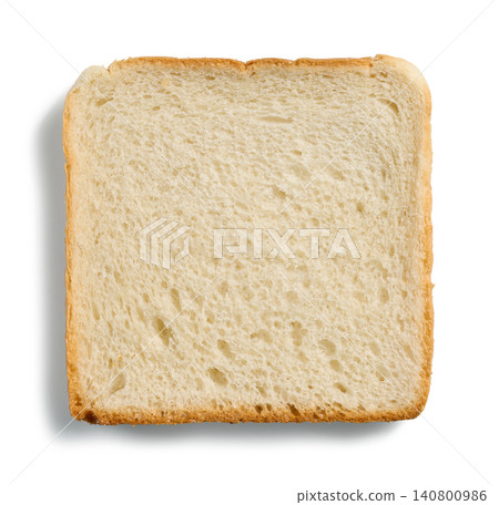 slice of toast isolated on white background, top view 140800986
