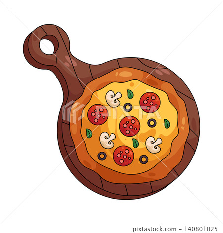 Illustration of whole pizza Illustration of whole pizza 140801025