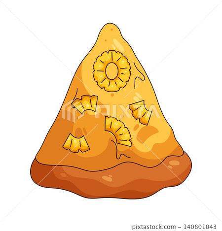 Illustration of pineapple pizza Illustration of pineapple pizza 140801043