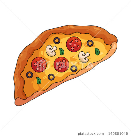 Illustration of half pizza Illustration of half pizza 140801046