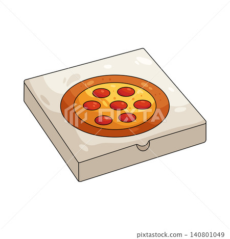 Illustration of pizza box Illustration of pizza box 140801049