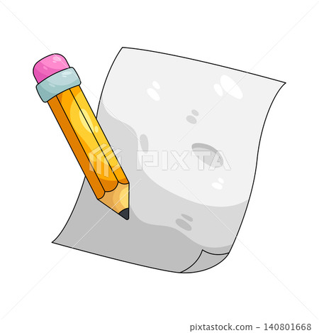 Illustration of Paper and pencil Illustration of Paper and pencil 140801668
