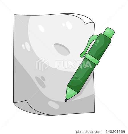 Illustration of Paper and pen Illustration of Paper and pen 140801669