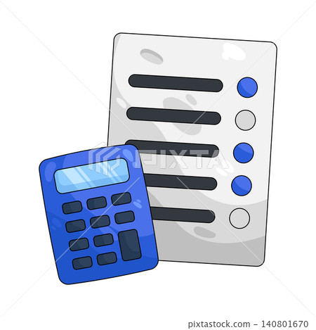 Illustration of exam with a calculator Illustration of exam with a calculator 140801670