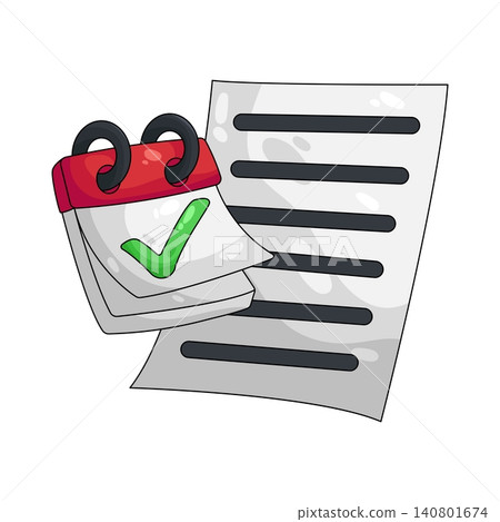 Illustration of exam with a calendar Illustration of exam with a calendar 140801674