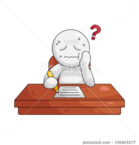 Illustration of Overwhelmed while studying 140801677