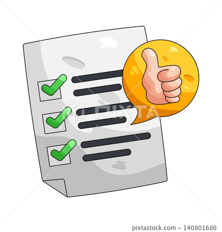 Illustration of exam with a thumbs up Illustration of exam with a thumbs up 140801686