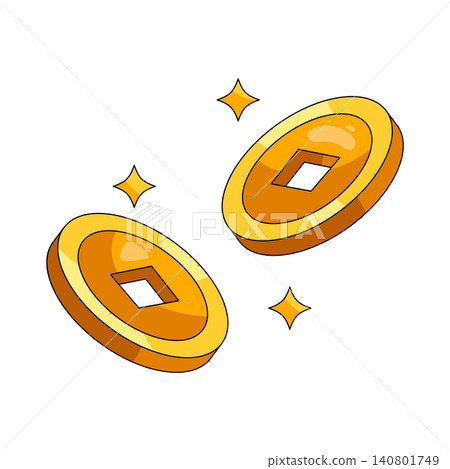 Illustration of gold coin Illustration of gold coin 140801749