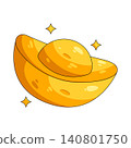 Illustration of gold ingot 140801750