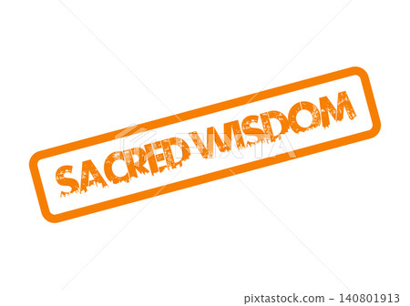 Sacred wisdom rubber stamp symbolizing spiritual enlightenment and profound understanding guidance 140801913