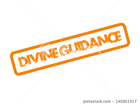 Spiritual orange distressed stamp displaying the meaningful phrase Divine Guidance for inspiring faith concepts 140801917