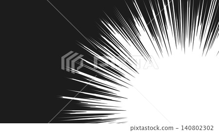 A black, diagonally downward-sloping effect line with the center of the circle. A black, diagonally downward-sloping effect line with the center of the circle. 140802302
