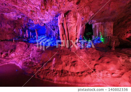 [Okinawa Prefecture] Illumination at Ishigaki Island Limestone Cave 140802336