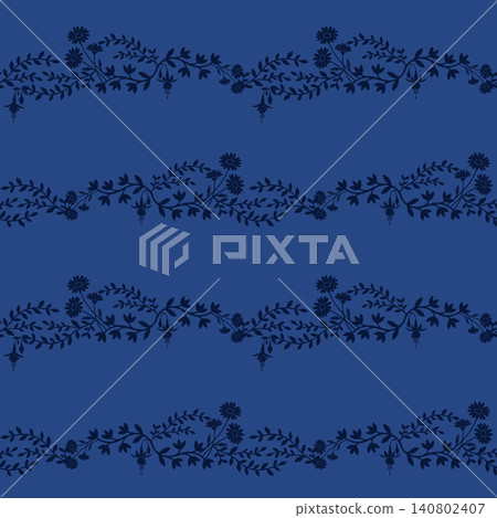 Decorative Botanical Garland Repeat Decorative Botanical Garland Repeat 140802407