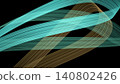 Geometric line art resembling flowing mint and golden streaks of light. 140802426