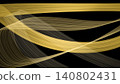 Geometric line art resembling a flowing band of yellow light. 140802431