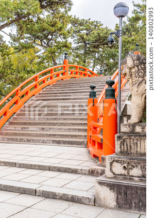 Sumiyoshi Taisha Shrine, Sumiyoshi Ward, Osaka City: Arched Bridge (Taiko Bridge), God of Navigation, God of Ports Sumiyoshi Taisha Shrine, Sumiyoshi Ward, Osaka City: Arched Bridge (Taiko Bridge), God of Navigation, God of Ports 140802993