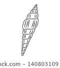Minimalist line vector illustration of a spiral sea snail shell. 140803109