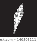 Minimalist line vector illustration of a spiral sea snail shell. 140803111