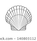 Minimalist Seashell Silhouette Vector Illustration 140803112