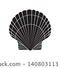 Minimalist Seashell Silhouette Vector Illustration 140803113