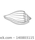 Minimalist Seashell Silhouette Vector Illustration 140803115