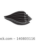 Minimalist Seashell Silhouette Vector Illustration 140803116