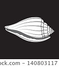 Minimalist Seashell Silhouette Vector Illustration 140803117