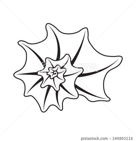 Minimalist Outline Vector Illustration of a Star Shell 140803118