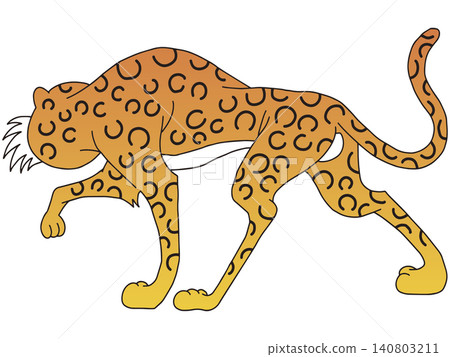 Hand-drawn animal illustration ☆ Leopard Hand-drawn animal illustration ☆ Leopard 140803211