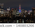 Tokyo Tower and the night view of the city center 140803266